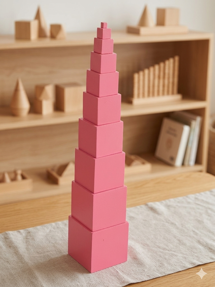 Montessori pink tower